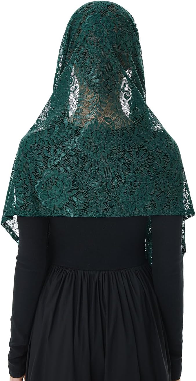 Elegant Floral Catholic Church Veil, Soft Mantilla Chapel Prayer Scarf Wrap Shawl Headscarf